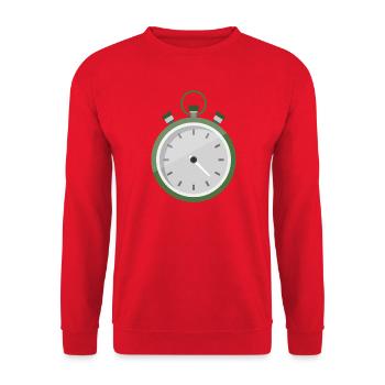 Stoppuhr - Unisex Pullover - Rot - Vorne - Alina (178cm) & Michal (187cm)
