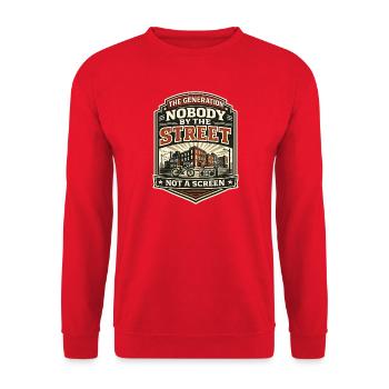 Gen X Straße erzogen nicht Bildschirm - Unisex Pullover - Rot - Vorne - Alina (178cm) & Michal (187cm)