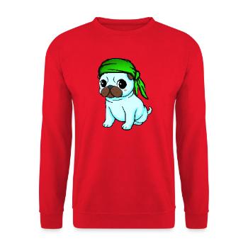 Bandana Mops - Unisex Pullover - Rot - Vorne - Alina (178cm) & Michal (187cm)