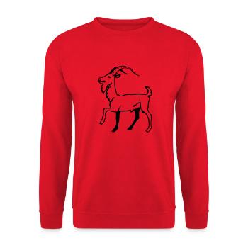 Ziegenbock - Unisex Pullover - Rot - Vorne - Alina (178cm) & Michal (187cm)