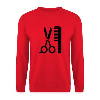 Hairdresser - Unisex Sweatshirt - red - Front - Alina (178cm) & Michal (187cm)