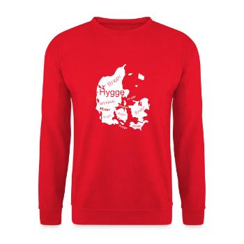 Hygge weiße Karte - Unisex Pullover - Rot - Vorne - Alina (178cm) & Michal (187cm)