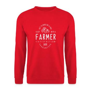 Get plowed by a Pro Farmer Shirt - Unisex Sweatshirt - red - Front - Alina (178cm) & Michal (187cm)