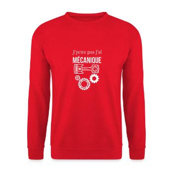 Je peux pas j'ai mécanique - Sweat-shirt Unisexe - rouge - Devant - Alina (178cm) & Michal (187cm)