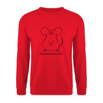 Mausgezeichnet Maus - Unisex Pullover - Rot - Vorne - Alina (178cm) & Michal (187cm)
