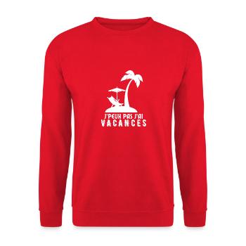 Je peux pas j'ai vacances - Sweat-shirt Unisexe - rouge - Devant - Alina (178cm) & Michal (187cm)