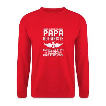 PAPA GUITARISTE 2 - Sweat-shirt Unisexe - rouge - Devant - Alina (178cm) & Michal (187cm)