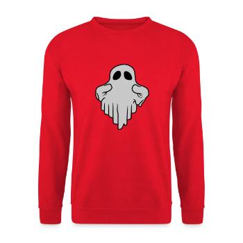 Funny Floating Ghost Comic - Unisex Sweatshirt - red - Front - Alina (178cm) & Michal (187cm)