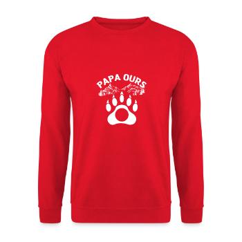 PAPAW PAPA OURS - Sweat-shirt Unisexe - rouge - Devant - Alina (178cm) & Michal (187cm)