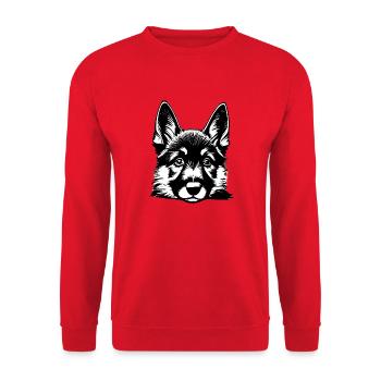 Dog Owner German Shepherd Puppy - Unisex Sweatshirt - red - Front - Alina (178cm) & Michal (187cm)
