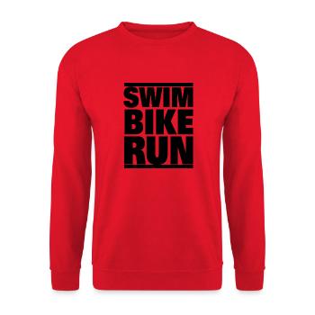 Triathlon Swim Bike Run Marathon - Unisex Pullover - Rot - Vorne - Alina (178cm) & Michal (187cm)