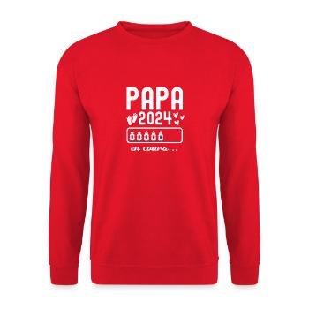 Bientôt papa - Sweat-shirt Unisexe - rouge - Devant - Alina (178cm) & Michal (187cm)