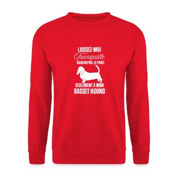Chien de race basset hound - Sweat-shirt Unisexe - rouge - Devant - Alina (178cm) & Michal (187cm)