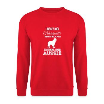 Chien de race aussie berger australien - Sweat-shirt Unisexe - rouge - Devant - Alina (178cm) & Michal (187cm)
