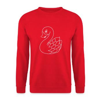 cygne - Sweat-shirt Unisexe - rouge - Devant - Alina (178cm) & Michal (187cm)
