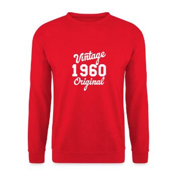 Vintage 1960's original - Unisex Sweatshirt - red - Front - Alina (178cm) & Michal (187cm)