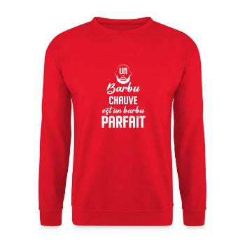 Un barbu chauve est un barbu parfait - Sweat-shirt Unisexe - rouge - Devant - Alina (178cm) & Michal (187cm)