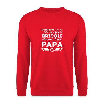 C est papa le roi de la bricole 1 - Sweat-shirt Unisexe - rouge - Devant - Alina (178cm) & Michal (187cm)