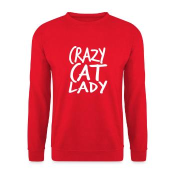 Chat fou Dame Texte Folle Femme Chats Amour - Sweat-shirt Unisexe - rouge - Devant - Alina (178cm) & Michal (187cm)