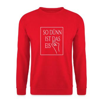 Ganz dünnes Eis - Unisex Pullover - Rot - Vorne - Alina (178cm) & Michal (187cm)