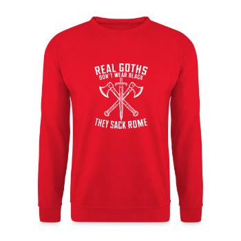 Römer vs. Goths: Echter Style - Unisex Pullover - Rot - Vorne - Alina (178cm) & Michal (187cm)