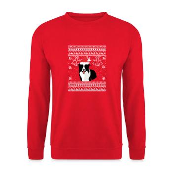 Border collie Christmas sweet dog - Unisex Sweatshirt - red - Front - Alina (178cm) & Michal (187cm)