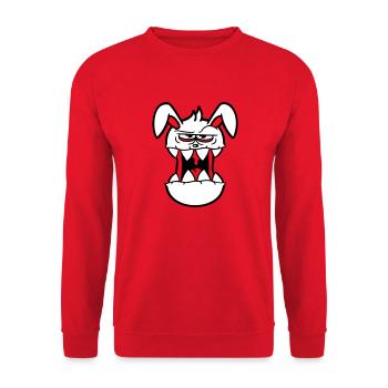 Bunny Monster Evil Cool Halloween Horror - Unisex Sweatshirt - red - Front - Alina (178cm) & Michal (187cm)