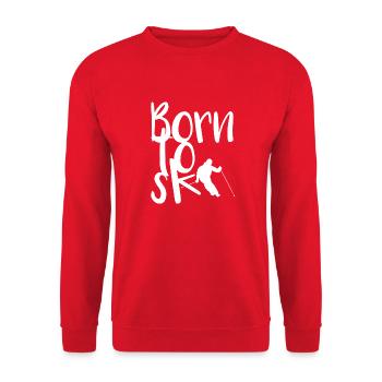 Skifahren, Alpen, Berge, Winter, Skifahrer - Unisex Pullover - Rot - Vorne - Alina (178cm) & Michal (187cm)