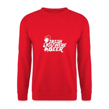 bière vous étiez irlandais - le jour de St Patrick - Blanc - Sweat-shirt Unisexe - rouge - Devant - Alina (178cm) & Michal (187cm)