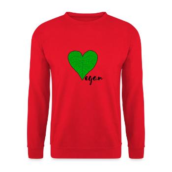 Vegan - Unisex Sweatshirt - red - Front - Alina (178cm) & Michal (187cm)