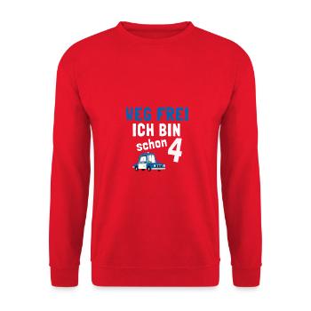 Kindergeburtstag Polizist 4 Jahre Kinder Polizei - Unisex Pullover - Rot - Vorne - Alina (178cm) & Michal (187cm)