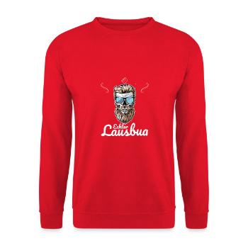 Lausbua Lederhosen - Unisex Pullover - Rot - Vorne - Alina (178cm) & Michal (187cm)