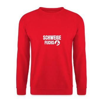 Lehrerin Erzieherin Schweigefuchs Abi Spruch - Unisex Pullover - Rot - Vorne - Alina (178cm) & Michal (187cm)