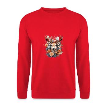 Remplacement dirndl cerf bois cerf cerf - Sweat-shirt Unisexe - rouge - Devant - Alina (178cm) & Michal (187cm)