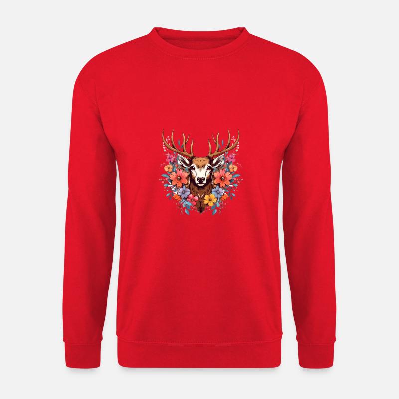 Replacement dirndl deer antlers deer - Unisex Sweatshirt - red