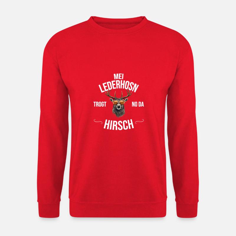 Trachten Bayrischer Dialekt Hirsch - Unisex Pullover - Rot