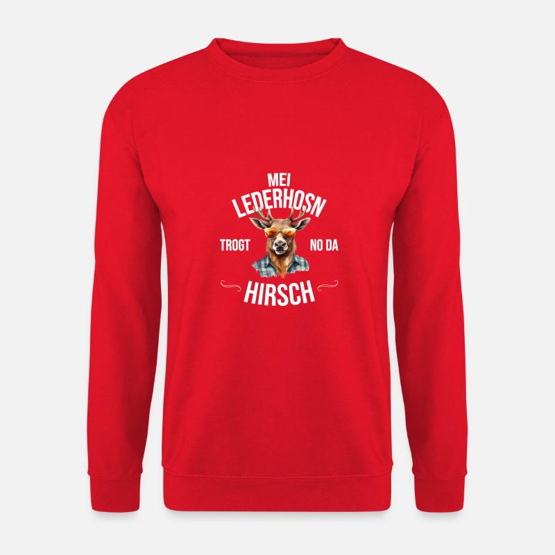 Trachten Bayrischer Dialekt Hirsch - Unisex Pullover - Rot