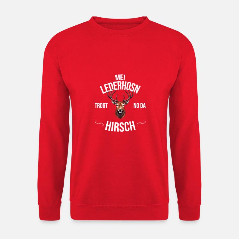 Trachten Bayrischer Dialekt Hirsch - Unisex Pullover - Rot