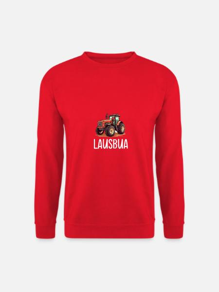 Lausbua Traktor Bayerischer Dialekt Herren - Unisex Pullover - Rot