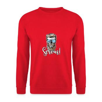 Lausbua Lausbub Lederhosen Trachten - Unisex Sweatshirt - red - Front - Alina (178cm) & Michal (187cm)