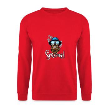Lausbua Lausbub Lederhosen Trachten - Unisex Sweatshirt - red - Front - Alina (178cm) & Michal (187cm)