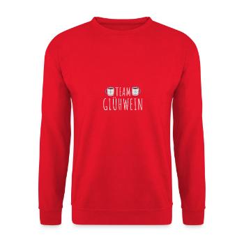 Glühwein Christmas Weihnachten Weihnachtsmarkt - Unisex Pullover - Rot - Vorne - Alina (178cm) & Michal (187cm)