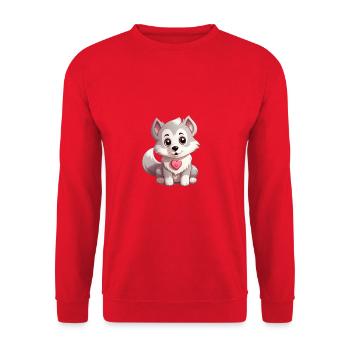 Husky chien amant maman et papa Saint-Valentin - Sweat-shirt Unisexe - rouge - Devant - Alina (178cm) & Michal (187cm)