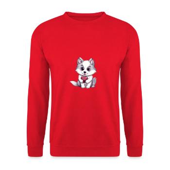 Husky chien amant maman et papa Saint-Valentin - Sweat-shirt Unisexe - rouge - Devant - Alina (178cm) & Michal (187cm)