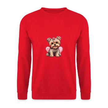 Yorkie Yorkshire Terrier Hundeliebhaber - Unisex Pullover - Rot - Vorne - Alina (178cm) & Michal (187cm)