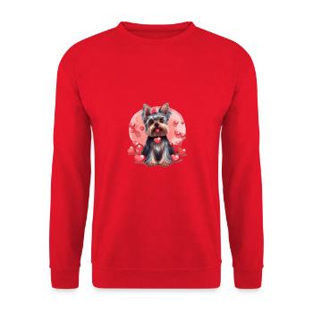 Yorkie Yorkshire Terrier Hundeliebhaber - Unisex Pullover - Rot - Vorne - Alina (178cm) & Michal (187cm)