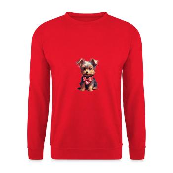 Yorkie Yorkshire Terrier Hundeliebhaber - Unisex Pullover - Rot - Vorne - Alina (178cm) & Michal (187cm)