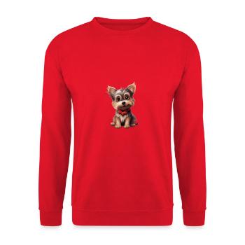 Yorkie Yorkshire Terrier Hundeliebhaber - Unisex Pullover - Rot - Vorne - Alina (178cm) & Michal (187cm)