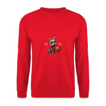 Yorkie Yorkshire Terrier Hundeliebhaber - Unisex Pullover - Rot - Vorne - Alina (178cm) & Michal (187cm)