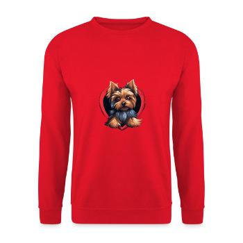 Yorkie Yorkshire Terrier Hundeliebhaber - Unisex Pullover - Rot - Vorne - Alina (178cm) & Michal (187cm)
